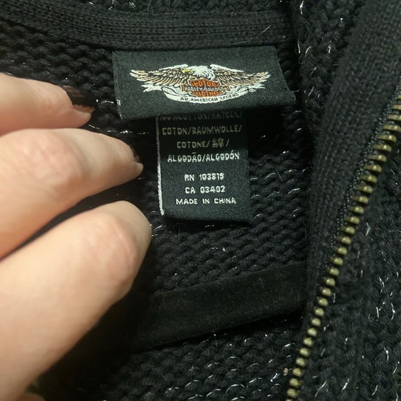 Harley-Davidson Black Knit Jacket with Logo - Picture 2 of 4